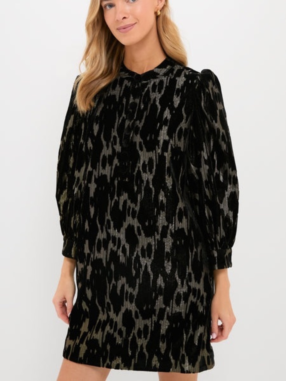 Pomander Place Metallic Velvet Burnout Samantha Dress M - Picture 2 of 7